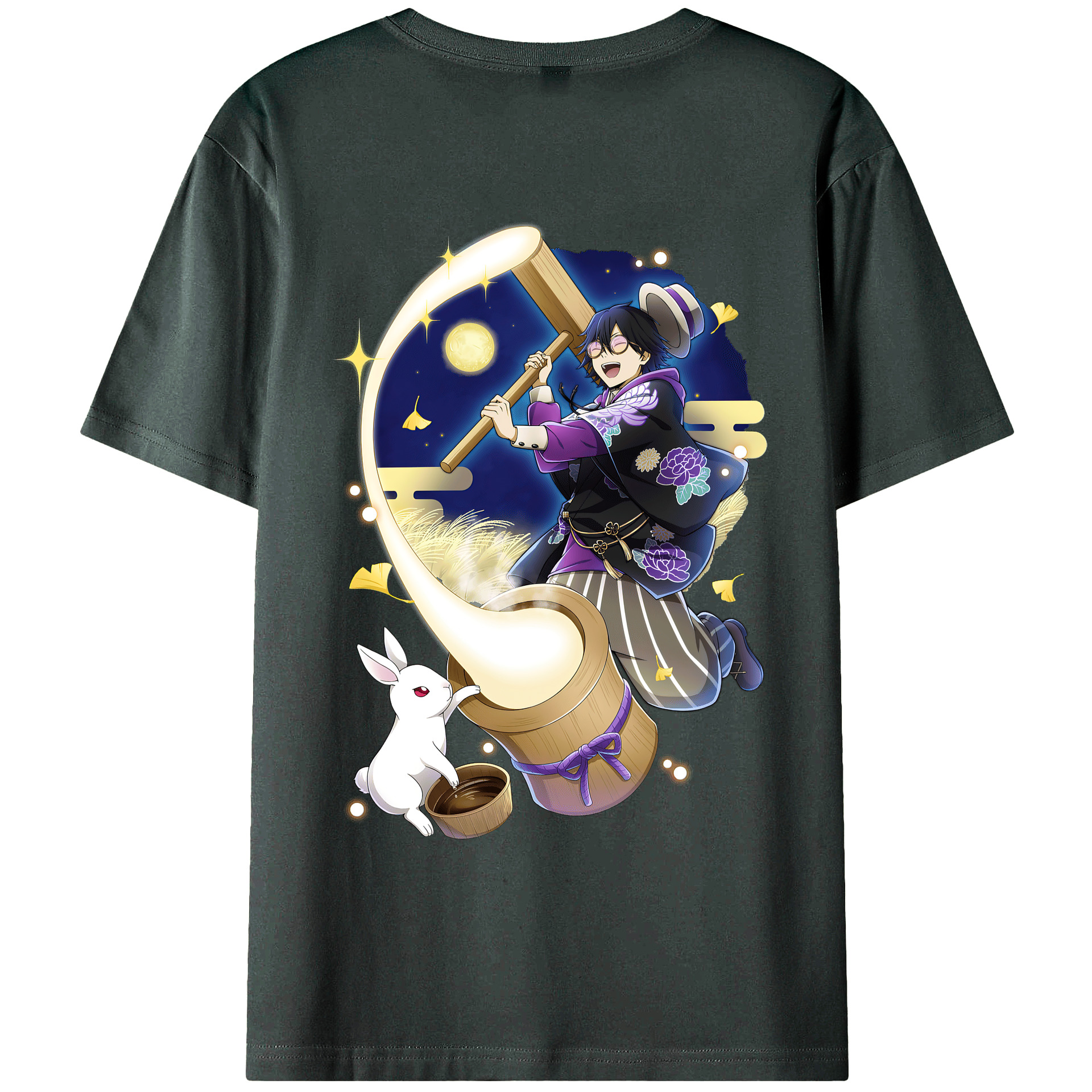 （画像用） 文豪ストレイドッグス Bungo Stray Dogs 綿100％ メンズ半袖Tシャツ（バックプリント） 通気性